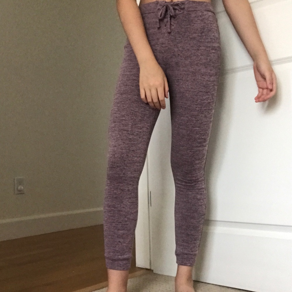 White Faun Heathered maroon Girls Joggers